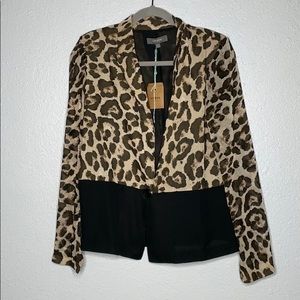 NEW Umgee Leopard Print Blazer One Button size‎ L New